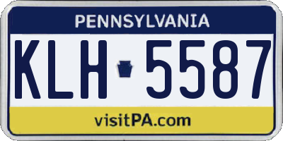 PA license plate KLH5587