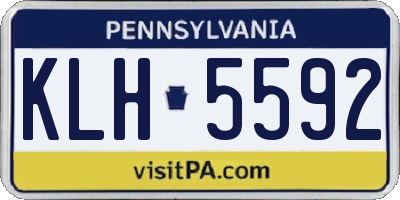 PA license plate KLH5592