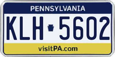 PA license plate KLH5602