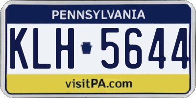 PA license plate KLH5644