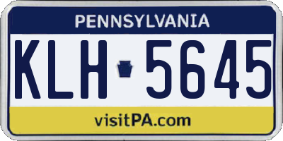 PA license plate KLH5645