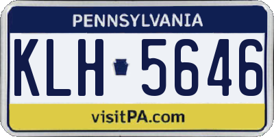 PA license plate KLH5646