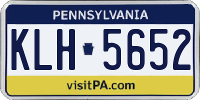 PA license plate KLH5652