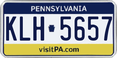 PA license plate KLH5657