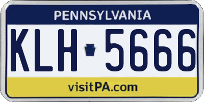 PA license plate KLH5666