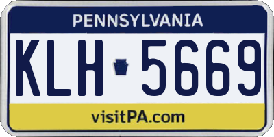 PA license plate KLH5669