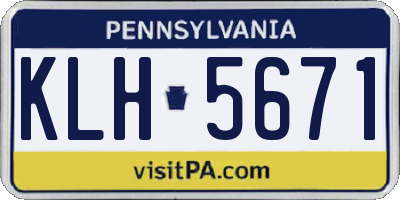 PA license plate KLH5671