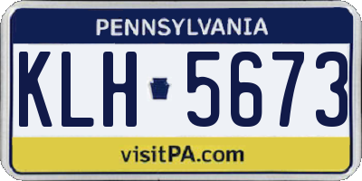 PA license plate KLH5673