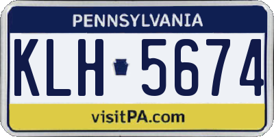 PA license plate KLH5674
