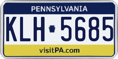 PA license plate KLH5685