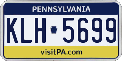 PA license plate KLH5699