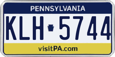 PA license plate KLH5744