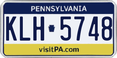 PA license plate KLH5748