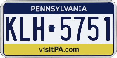 PA license plate KLH5751