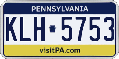 PA license plate KLH5753
