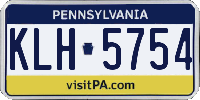 PA license plate KLH5754