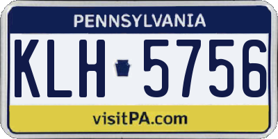 PA license plate KLH5756