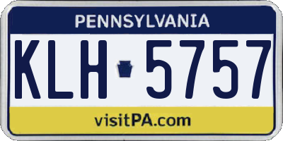 PA license plate KLH5757