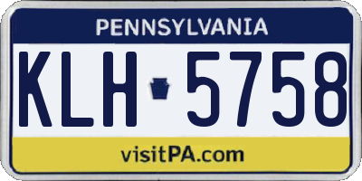 PA license plate KLH5758