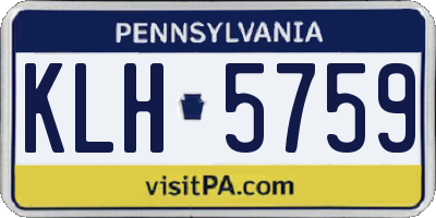 PA license plate KLH5759