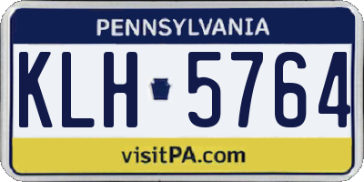 PA license plate KLH5764