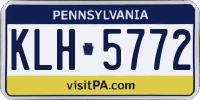 PA license plate KLH5772
