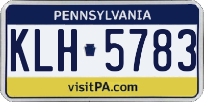 PA license plate KLH5783