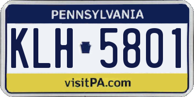 PA license plate KLH5801