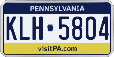 PA license plate KLH5804