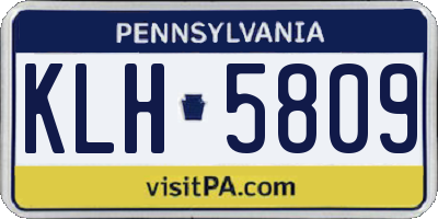 PA license plate KLH5809