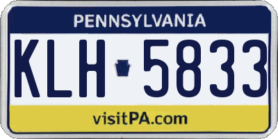 PA license plate KLH5833
