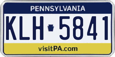 PA license plate KLH5841