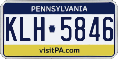 PA license plate KLH5846