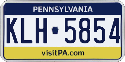 PA license plate KLH5854
