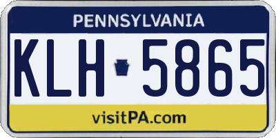 PA license plate KLH5865