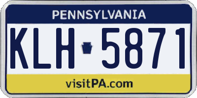 PA license plate KLH5871