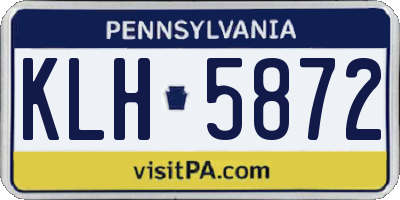PA license plate KLH5872