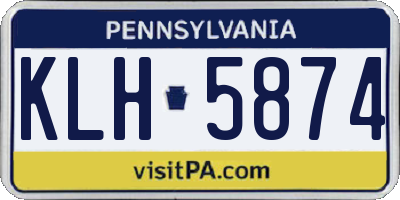 PA license plate KLH5874