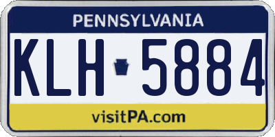 PA license plate KLH5884