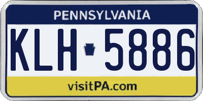 PA license plate KLH5886