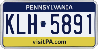 PA license plate KLH5891