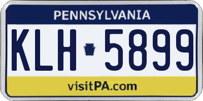 PA license plate KLH5899
