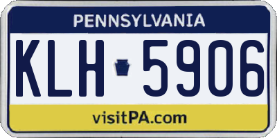PA license plate KLH5906