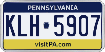 PA license plate KLH5907