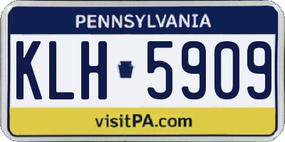PA license plate KLH5909