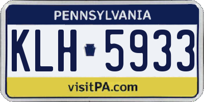 PA license plate KLH5933