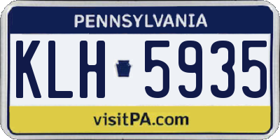 PA license plate KLH5935
