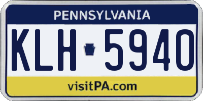 PA license plate KLH5940