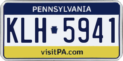 PA license plate KLH5941