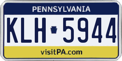 PA license plate KLH5944